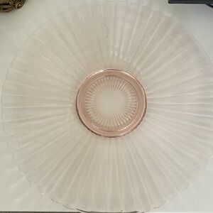Vintage Federal Glass Co Diana Pink Depression glass 13.5 antique serving plate